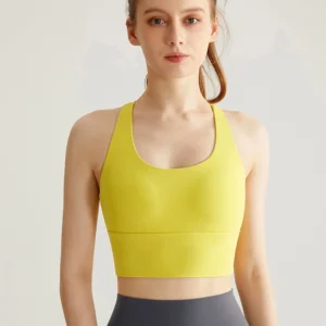 custom yellow yoga bra