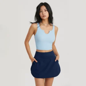 Custom Ribbed V-Neck Fitness Bra