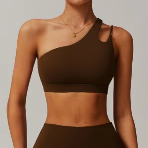 Custom Asymmetric Sports Bra Bare Feel One Shoulder