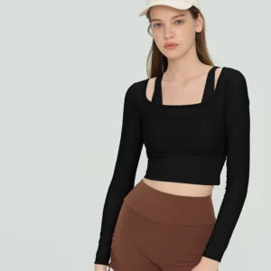 Custom Quick-Dry Yoga Top with Built-in Pads for Training & Tennis