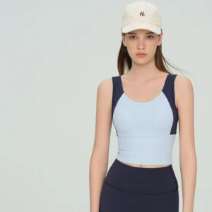 Custom Backless Tank-Style Sports Bra With One-Piece Fixed Cups