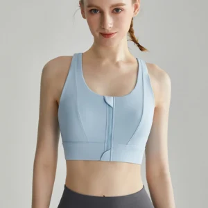 Custom Front Zipper Fitness Bra With Built-In Pads