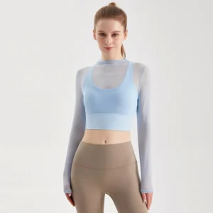 Custom Two-Piece Style Yoga Top With Cross Straps