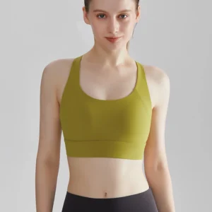 Custom Racerback Active Wear Sports Bra With Fixed Cups