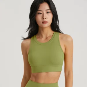 Custom One-Piece Running Training Sports Bra with Fixed Cups Backless Yoga Tank