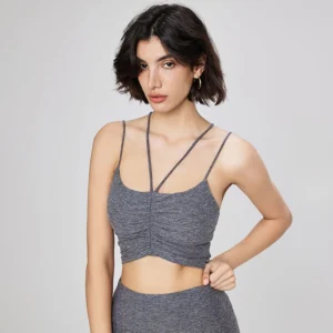 Custom Detachable Padded High-Impact Sports Bra Backless Yoga Tank