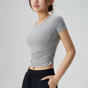 Custom Naked Feel Ribbed Yoga Top Slimming Activewear