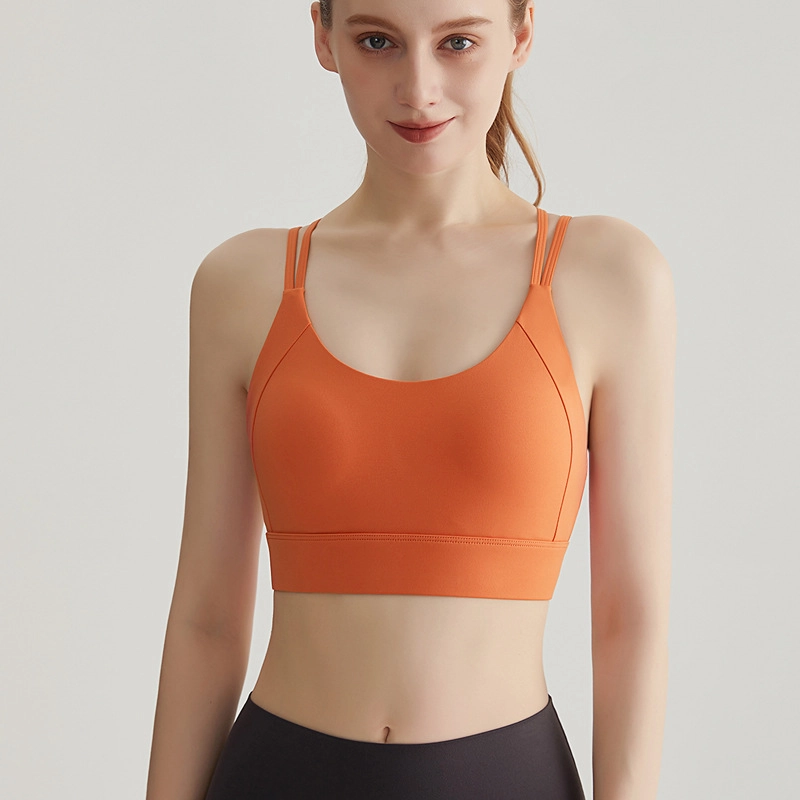 Custom New Hot Sale Cross-Back Yoga Tank With Fixed Cups - Image 6