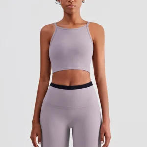 Custom Ribbed Pilates Yoga Bra Slim-Fit Backless Sports Tank