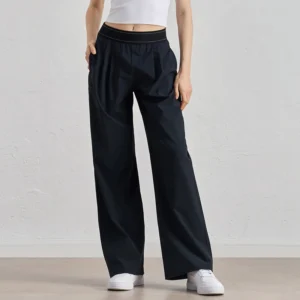 Custom Woven Straight Leg Yoga Pants Loose Fit