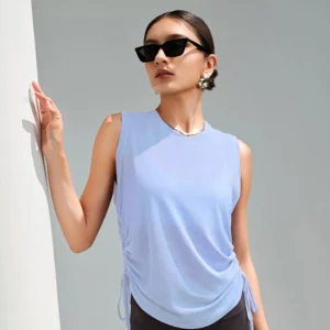 Custom Loose Fit Drawstring Tank Top Quick Dry Gym Wear