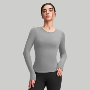 Custom High Intensity Brushed Fabric Long Sleeve Pilates Top