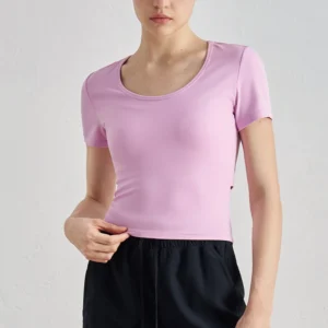 Custom Women's Slim Fit Crop Top Cutout Yoga Wear