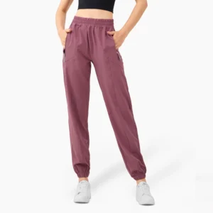 Custom Loose Running Pants Zipper Pockets Yoga Wear