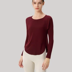 Custom Off-Shoulder Loose Fit Activewear Long Sleeve