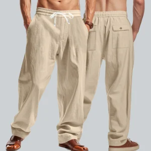 Custom Men’s Linen Wide Leg Workwear Pants