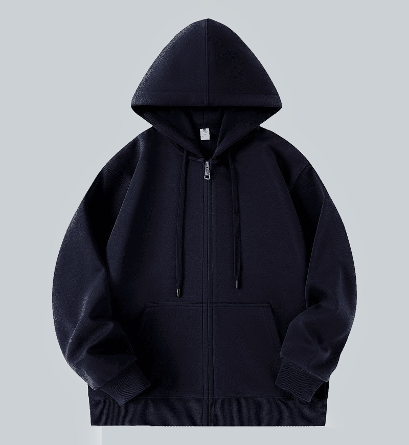Custom 400G Silver Fox Fleece Zip Hoodie Men - Image 5