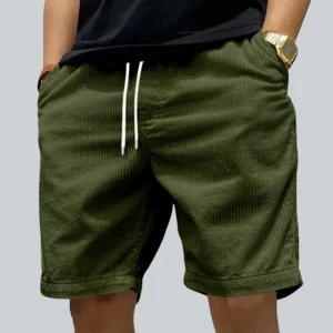 Custom Men’s Corduroy Beach Shorts Loose Straight Fit