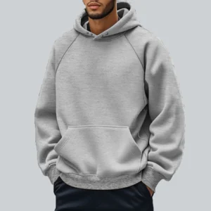 Custom Fleece Hooded Sweatshirt Men Winter Pocket Top