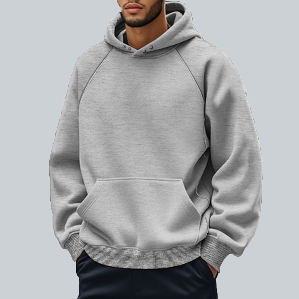 Custom Fleece Hooded Sweatshirt Men Winter Pocket Top