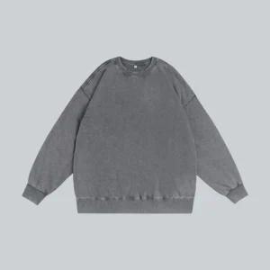 Custom Vintage Washed Hoodie Men Oversized Sweatshirt Set