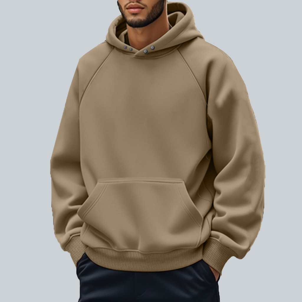 Custom Fleece Hooded Sweatshirt Men Winter Pocket Top - Image 5