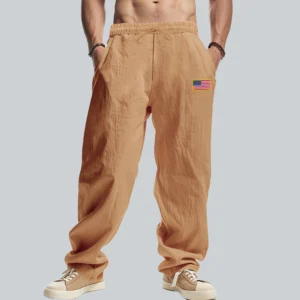 Custom Men’s Linen Wide Leg Pants Hip Hop
