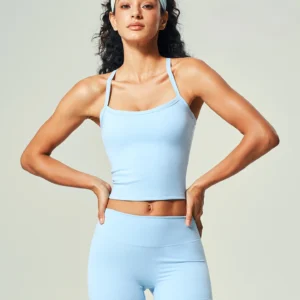 Women Backless Yoga Vest and Sports Shorts Set