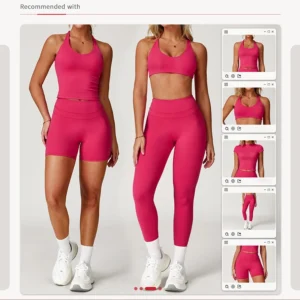 Brushed Open Back Yoga Set with High Waist