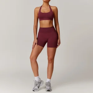 Seamless High Neck Zip Yoga Running Set